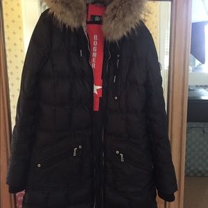 Bogner down coat with raccoon fur hood